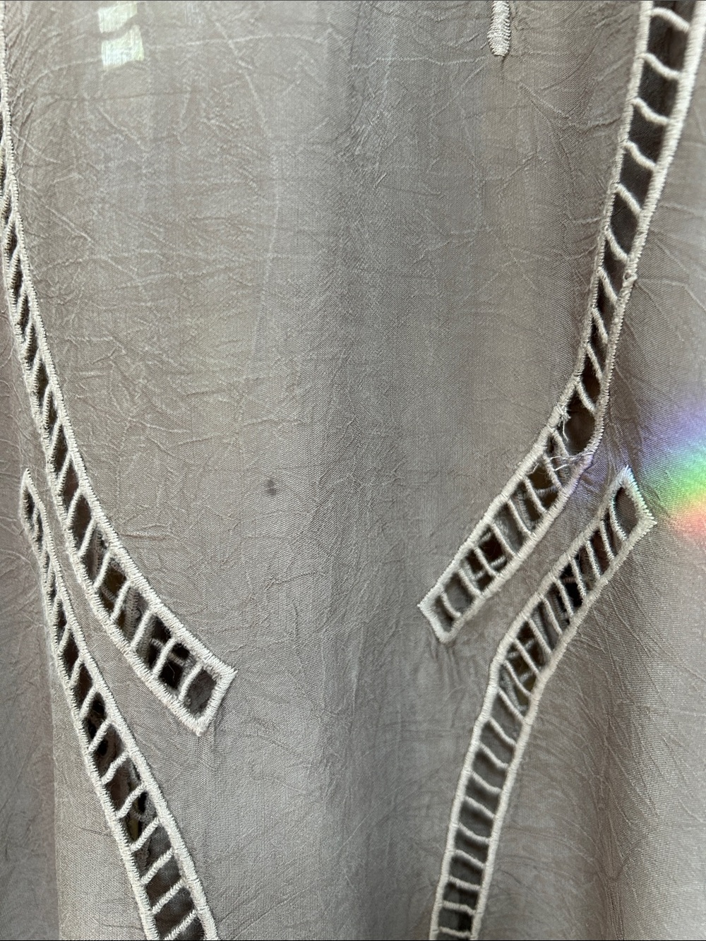 Johnny Was Taupe Embroidered Asymmetrical Tunic - Picture 16 of 16